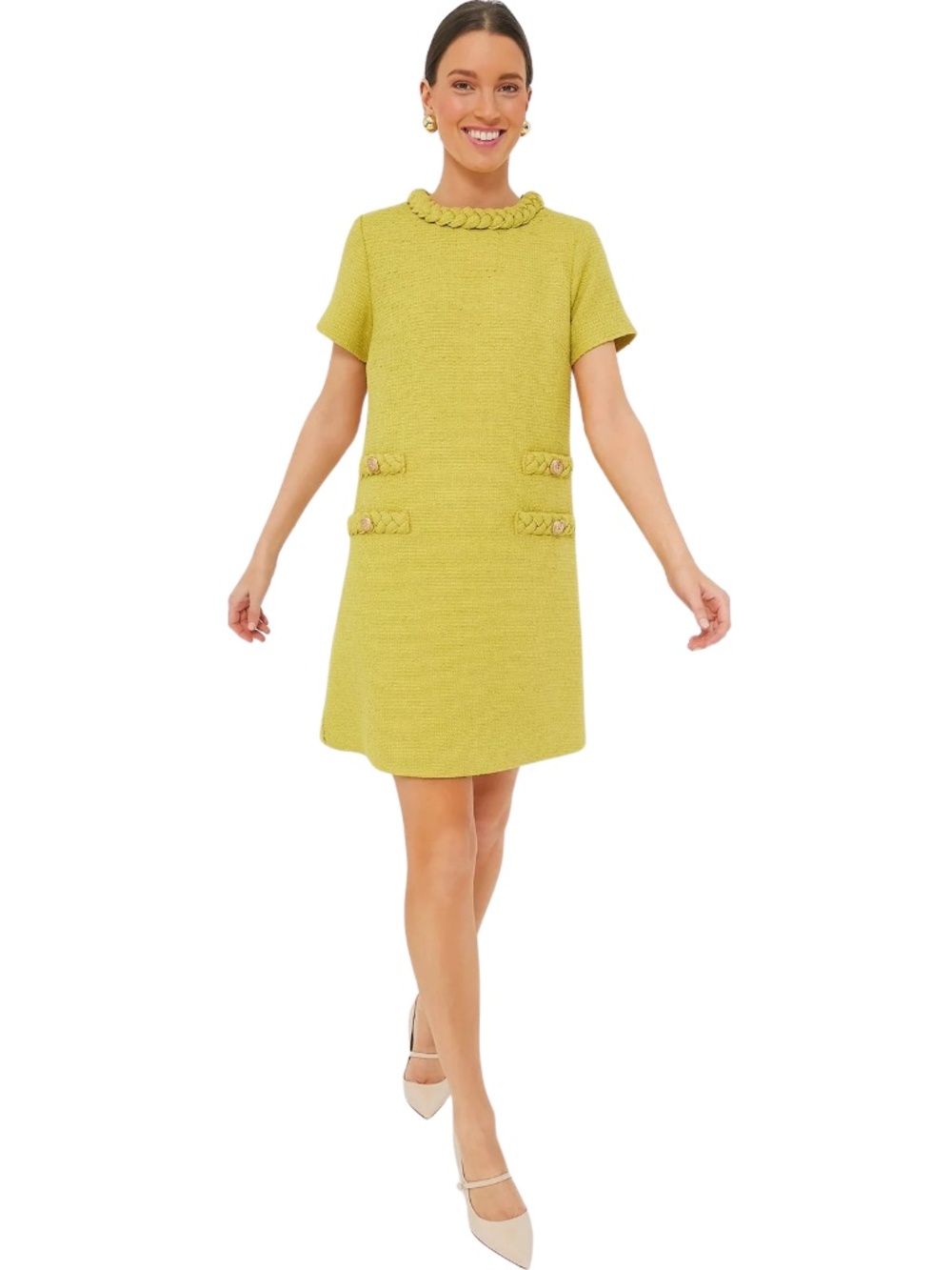 Tuckernuck Limoncello Tweed Jackie Dress in Yellow NWT